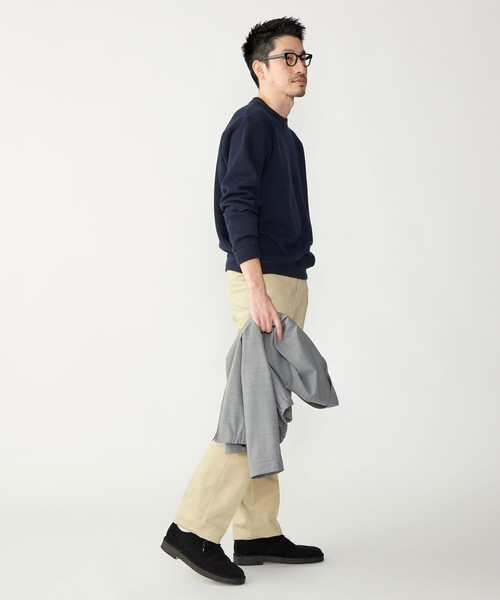 SHIPS(シップス)の「SHIPS: カット ジャカード バーズアイ クルーネック 長袖 Tシャツ(Tシャツ/カットソー・メンズ・ネイビー/ベージュ/グレー・LARGE/MEDIUM/SMALL)」の6枚目の写真