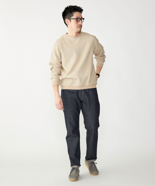 SHIPS(シップス)の「SHIPS: カット ジャカード バーズアイ クルーネック 長袖 Tシャツ(Tシャツ/カットソー・メンズ・ネイビー/ベージュ/グレー・LARGE/MEDIUM/SMALL)」の5枚目の写真