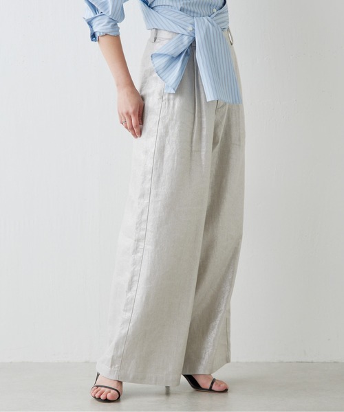 GALLARDAGALANTE（ガリャルダガランテ）の「箔プリントタックワイドパンツ（チノパンツ・レディース・ゴールド/シルバー・0/1）」の20枚目の写真