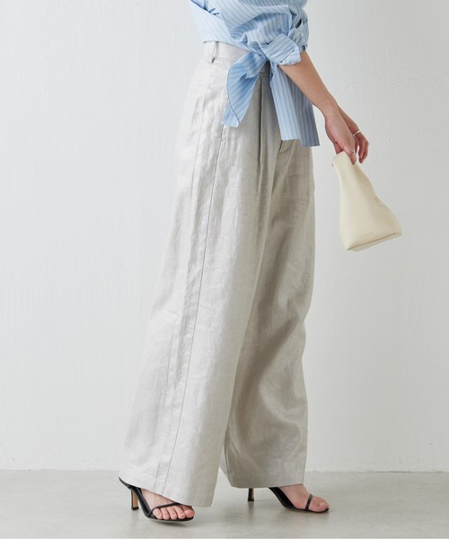 GALLARDAGALANTE（ガリャルダガランテ）の「箔プリントタックワイドパンツ（チノパンツ・レディース・ゴールド/シルバー・0/1）」の12枚目の写真