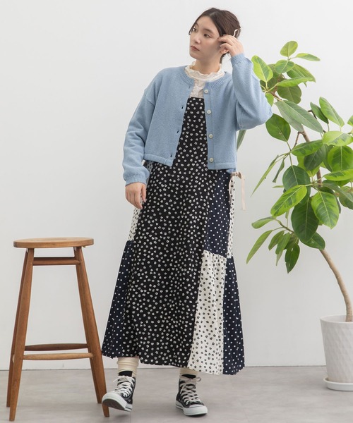 POU DOU DOU（プードゥドゥ）の「テープヤーンカーディガン（カーディガン/ボレロ・レディース・グリーン/アイボリー/ブルー・3）」の9枚目の写真