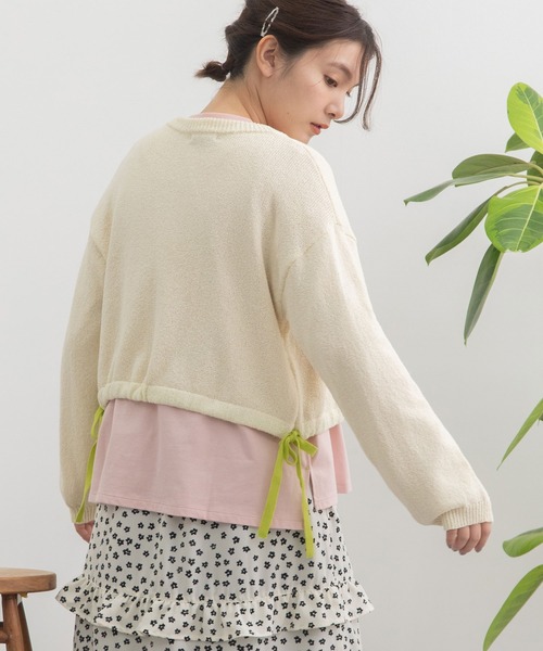 POU DOU DOU（プードゥドゥ）の「テープヤーンカーディガン（カーディガン/ボレロ・レディース・グリーン/アイボリー/ブルー・3）」の14枚目の写真