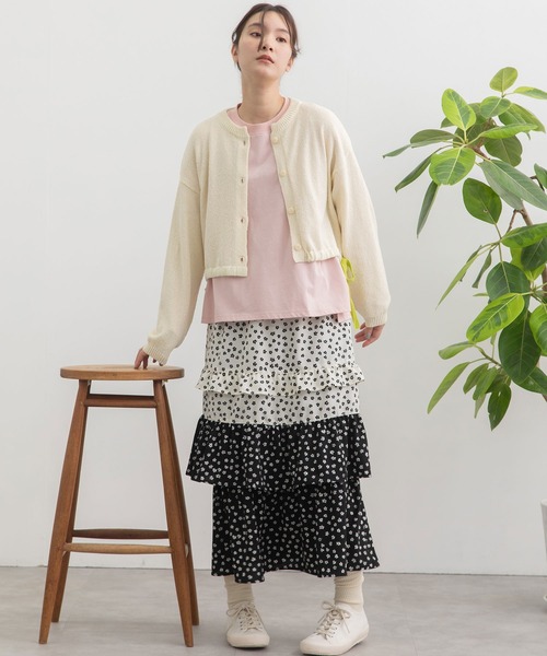 POU DOU DOU（プードゥドゥ）の「テープヤーンカーディガン（カーディガン/ボレロ・レディース・グリーン/アイボリー/ブルー・3）」の18枚目の写真