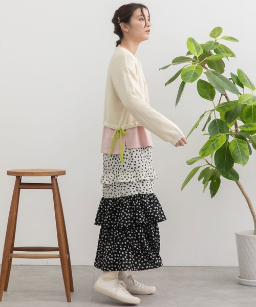 POU DOU DOU（プードゥドゥ）の「テープヤーンカーディガン（カーディガン/ボレロ・レディース・グリーン/アイボリー/ブルー・3）」の19枚目の写真