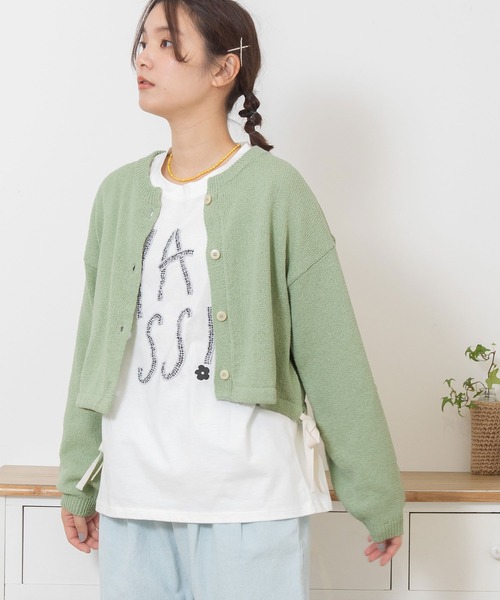 POU DOU DOU（プードゥドゥ）の「テープヤーンカーディガン（カーディガン/ボレロ・レディース・グリーン/アイボリー/ブルー・3）」の22枚目の写真