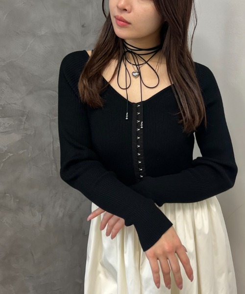 EIMY ISTOIRE（エイミーイストワール）の「Plump Heartリボンチョーカー（ネックレス・レディース・シルバー/ゴールド・FREE）」の21枚目の写真