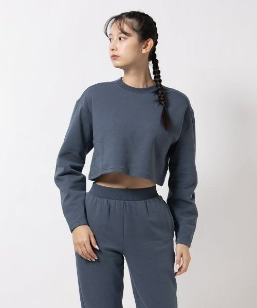 Reebok(リーボック)の「アクティブ コール ドリームブレンド ミッドレイヤー / ACTIV COLL DREAMBLEND MIDLAYER(Tシャツ/カットソー・レディース・ブルーグレー/ブラック/アイボリー・LARGE/MEDIUM/SMALL/XX-LARGE/X-LARGE/X-SMALL)」の1枚目の写真