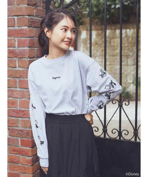 Disney/袖プリントフィガロロンT