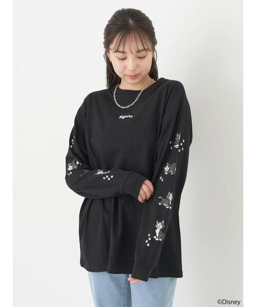 Disney/袖プリントフィガロロンT