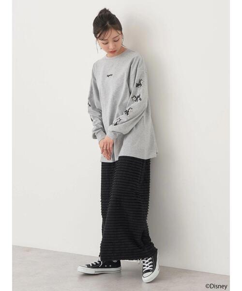 Disney/袖プリントフィガロロンT