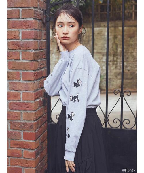 Disney/袖プリントフィガロロンT