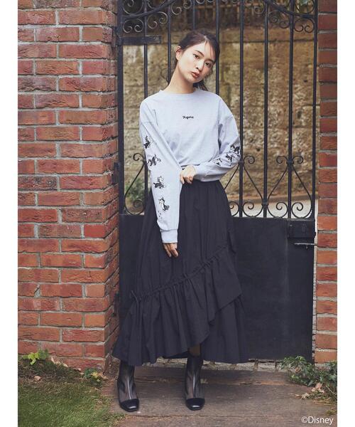 Disney/袖プリントフィガロロンT