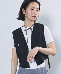 Firsthand | Firsthand/ファーストハンド Reポリエステル ギャザーショートジレ / ベスト(ベスト)