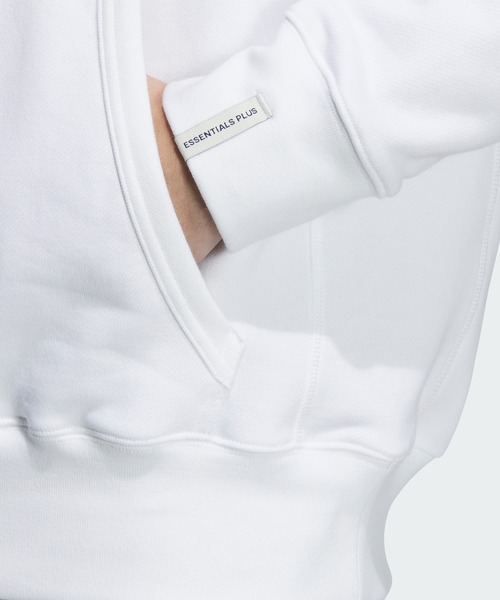 adidas（アディダス）の「エッセンシャルズ プラス ルーズフィット スモールロゴ フレンチテリー プルオーバーパーカー / アディダス adidas（パーカー・メンズ・グレー/ブルー/ブラック/グリーン/ホワイト/ネイビー・XX-SMALL/SMALL/X-SMALL/XX-LARGE/3XL/LARGE/MEDIUM/X-LARGE）」の9枚目の写真