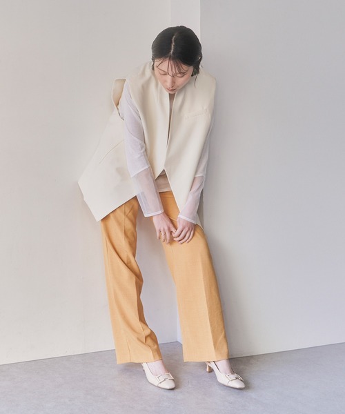 PARADIS COULEUR】スクエアトウバックルバックバンドパンプス(341302)