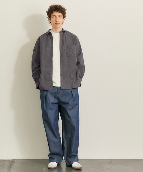 coca（coca）（コカ）の「撥水/ナイロンワッシャーシャツ（シャツ/ブラウス・メンズ・チャコール/ブラック・M/L/XL）」の3枚目の写真
