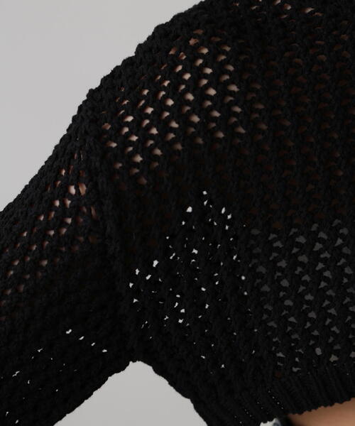 FREE'S MART（フリーズマート）の「ショート丈メッシュニットプルオーバー（ニット/セーター・レディース・ライトグリーン/ブラック/ベージュ・FREE）」の17枚目の写真