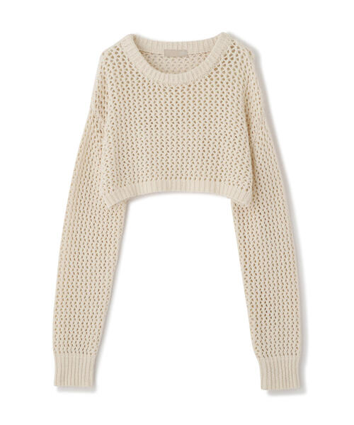 FREE'S MART（フリーズマート）の「ショート丈メッシュニットプルオーバー（ニット/セーター・レディース・ライトグリーン/ブラック/ベージュ・FREE）」の15枚目の写真