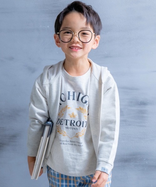 and D. petit main（アンドディープティマイン）の「ミニ裏毛ZIPパーカー（Tシャツ/カットソー・キッズ・トップグレー/ブラック/ライトピンク/オートミール・110cm/100cm/90cm/130cm/120cm）」の3枚目の写真