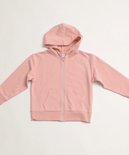 and D. petit main（アンドディープティマイン）の「ミニ裏毛ZIPパーカー（Tシャツ/カットソー・キッズ・トップグレー/ブラック/ライトピンク/オートミール・110cm/100cm/90cm/130cm/120cm）」の7枚目の写真
