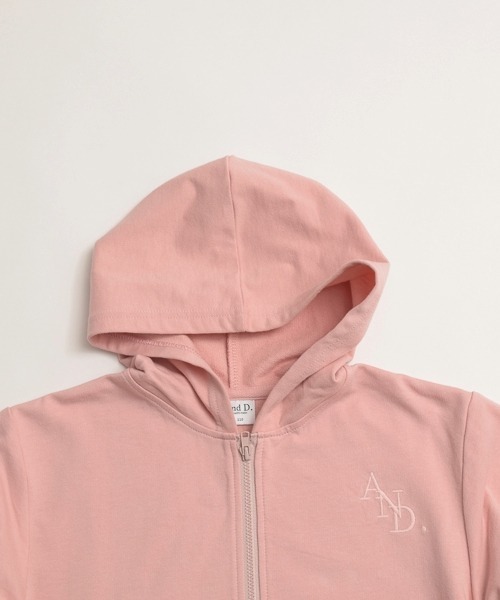 and D. petit main（アンドディープティマイン）の「ミニ裏毛ZIPパーカー（Tシャツ/カットソー・キッズ・トップグレー/ブラック/ライトピンク/オートミール・110cm/100cm/90cm/130cm/120cm）」の9枚目の写真