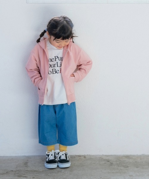 and D. petit main（アンドディープティマイン）の「ミニ裏毛ZIPパーカー（Tシャツ/カットソー・キッズ・トップグレー/ブラック/ライトピンク/オートミール・110cm/100cm/90cm/130cm/120cm）」の20枚目の写真