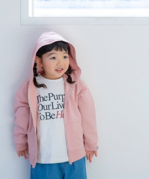 and D. petit main（アンドディープティマイン）の「ミニ裏毛ZIPパーカー（Tシャツ/カットソー・キッズ・トップグレー/ブラック/ライトピンク/オートミール・110cm/100cm/90cm/130cm/120cm）」の21枚目の写真