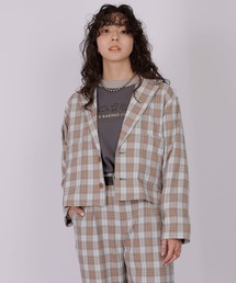 DOUBLE NAME | チェックショートジャケット(テーラードジャケット)