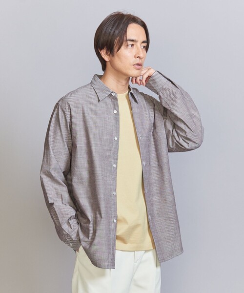 BEAUTY&YOUTH UNITED ARROWS(ビューティーアンドユースユナイテッドアローズ)の「ピンストライプ スラビー レギュラーフォルム テーパード シャツ(シャツ/ブラウス・メンズ・ケリー/コバルトブルー/ダークブラウン・S/M/L/XL)」の1枚目の写真