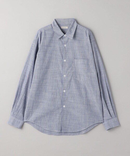 BEAUTY&YOUTH UNITED ARROWS(ビューティーアンドユースユナイテッドアローズ)の「ピンストライプ スラビー レギュラーフォルム テーパード シャツ(シャツ/ブラウス・メンズ・ケリー/コバルトブルー/ダークブラウン・S/M/L/XL)」の3枚目の写真