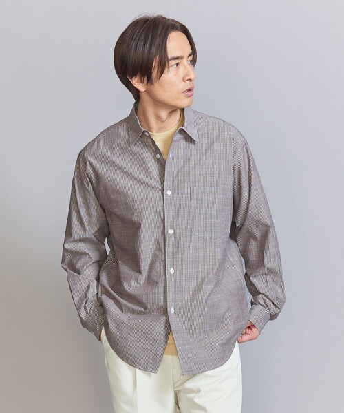 BEAUTY&YOUTH UNITED ARROWS(ビューティーアンドユースユナイテッドアローズ)の「ピンストライプ スラビー レギュラーフォルム テーパード シャツ(シャツ/ブラウス・メンズ・ケリー/コバルトブルー/ダークブラウン・S/M/L/XL)」の7枚目の写真