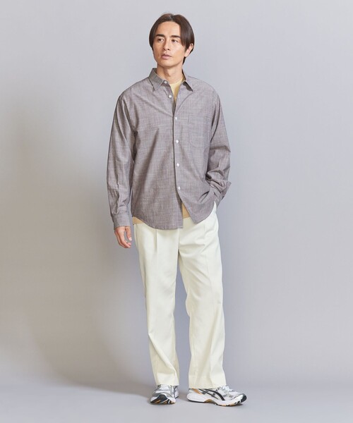 BEAUTY&YOUTH UNITED ARROWS(ビューティーアンドユースユナイテッドアローズ)の「ピンストライプ スラビー レギュラーフォルム テーパード シャツ(シャツ/ブラウス・メンズ・ケリー/コバルトブルー/ダークブラウン・S/M/L/XL)」の8枚目の写真