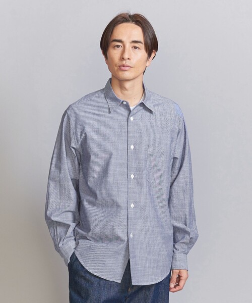 BEAUTY&YOUTH UNITED ARROWS(ビューティーアンドユースユナイテッドアローズ)の「ピンストライプ スラビー レギュラーフォルム テーパード シャツ(シャツ/ブラウス・メンズ・ケリー/コバルトブルー/ダークブラウン・S/M/L/XL)」の12枚目の写真