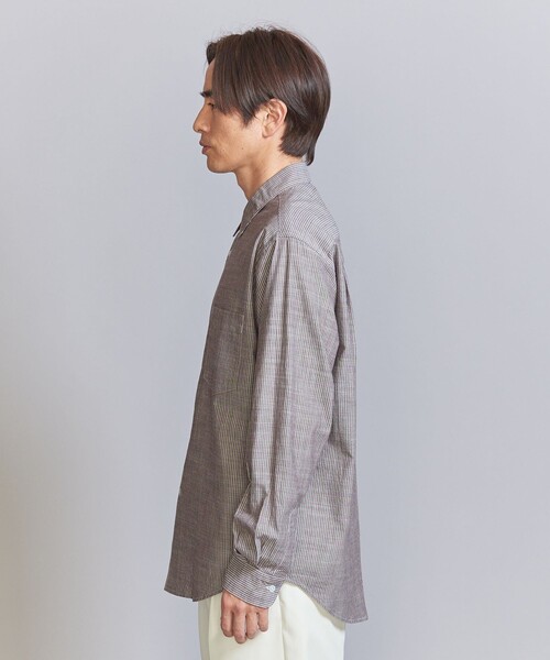 BEAUTY&YOUTH UNITED ARROWS(ビューティーアンドユースユナイテッドアローズ)の「ピンストライプ スラビー レギュラーフォルム テーパード シャツ(シャツ/ブラウス・メンズ・ケリー/コバルトブルー/ダークブラウン・S/M/L/XL)」の16枚目の写真