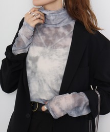 A.N.L ぼかし柄チュールプルオーバー