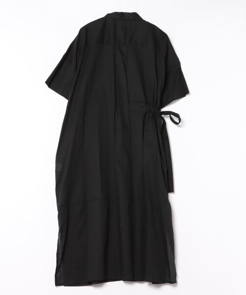 gomme(ゴム)の「テープエンブロ ライギャザブラウス(シャツワンピース・レディース・ブラック/ストライプ・MEDIUM)」の3枚目の写真