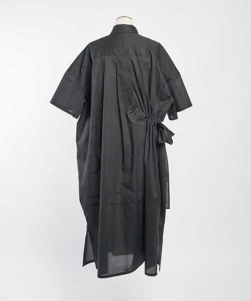 gomme(ゴム)の「テープエンブロ ライギャザブラウス(シャツワンピース・レディース・ブラック/ストライプ・MEDIUM)」の14枚目の写真