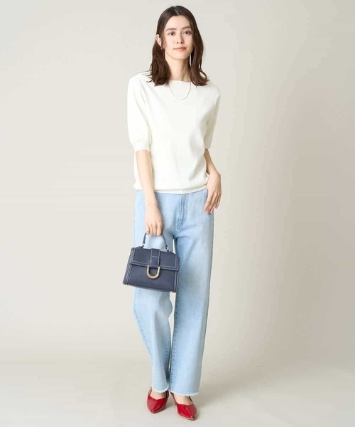 a.v.v(アーヴェヴェ)の「【洗える/接触冷感/UVカット】ボートネックパフスリーブサマーニット(ニット/セーター・レディース・ライトブルー/ブラック/ホワイト/ライトグレー/レッド/ライトグリーン・36/38/40/42/34)」の20枚目の写真