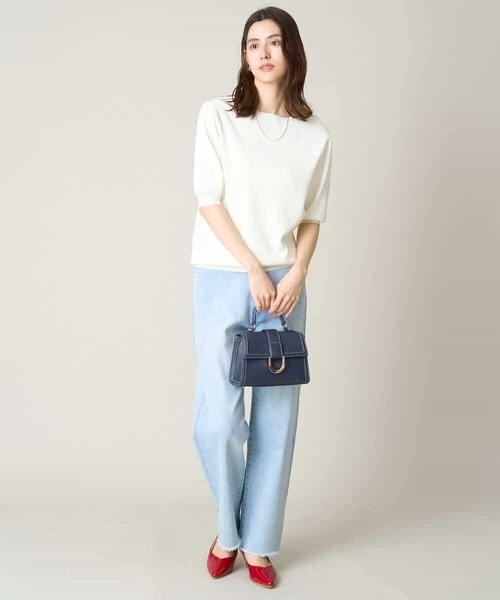 a.v.v(アーヴェヴェ)の「【洗える/接触冷感/UVカット】ボートネックパフスリーブサマーニット(ニット/セーター・レディース・ライトブルー/ブラック/ホワイト/ライトグレー/レッド/ライトグリーン・36/38/40/42/34)」の21枚目の写真