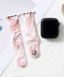 emonique(エモニーク)のシリコン製 Apple Watch Band マーブル柄 スマートウォッチバンド【38/40/41/42/44/45/49mm対応】(デジタル腕時計)