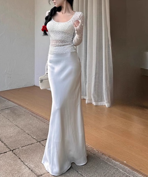 MEMECLE（メメクル）の「【 MEMECLE / メメクル 】レーストップス（Tシャツ/カットソー・レディース・ホワイト/ブラック・FREE）」の6枚目の写真