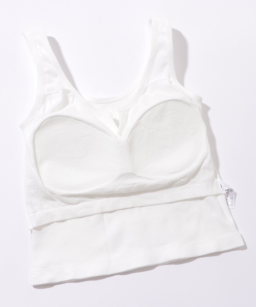 Lace Ladies(レースレディース)の「キーネック クロップド リブ カップ付き タンクトップ(タンクトップ・レディース・ミント/グレー/ブラック/ホワイト・FREE)」の16枚目の写真