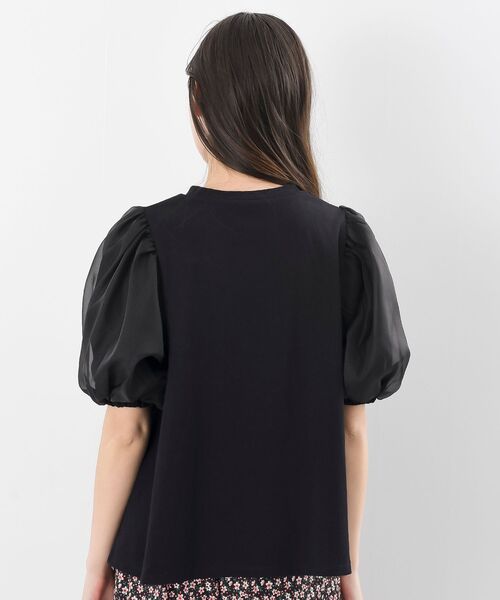 rps(アールピーエス)の「オーガンジーパフスリーブ半袖Tee(Tシャツ/カットソー・レディース・オフホワイト/ブラック・フリー)」の6枚目の写真