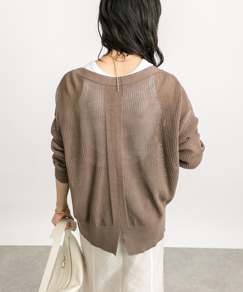 RIVE DROITE（リヴドロワ）の「メッシュニットカーディガン（カーディガン/ボレロ・レディース・ホワイト/モカ/ネイビー・FREE）」の18枚目の写真