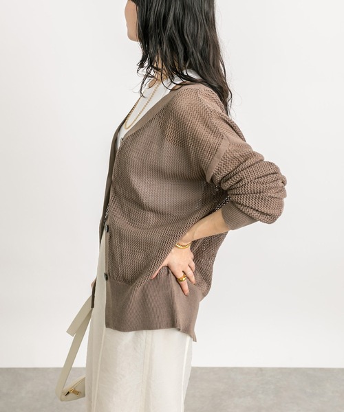 RIVE DROITE（リヴドロワ）の「メッシュニットカーディガン（カーディガン/ボレロ・レディース・ホワイト/モカ/ネイビー・FREE）」の17枚目の写真