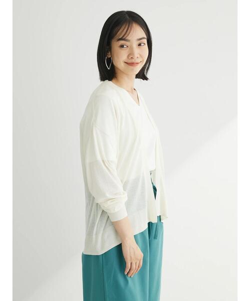 Green　Parks（グリーンパークス）の「推しニット　ゆったりカーディガン（カーディガン/ボレロ・レディース・ブラック/ライトグレー/ブルー/オフホワイト・FREE）」の22枚目の写真