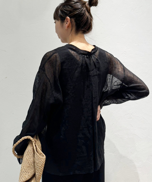セール】CALMER ×Plage Mesh シャツ（シャツ/ブラウス）｜Plage CALMER＊Plage メッシュシャツブラック
