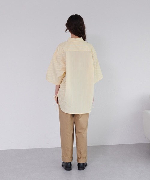 ONCILY(オンシェリー)の「HEART EMBROIDERY STRIPE SHIRT / ハート刺繍シャーリングストライプシャツ(シャツ/ブラウス・メンズ・ブルー/イエロー・MEDIUM/LARGE)」の8枚目の写真