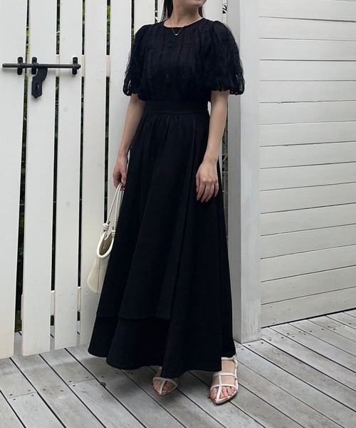 mysty woman（ミスティウーマン）の「ミルフィーユフレアスカート 127796（スカート・レディース・ブラック/アイボリー/ライトブラウン・FREE）」の21枚目の写真