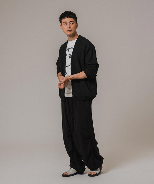 EDIFICE（エディフィス）の「ギマコットン ミックスヤーン メッシュカーディガン（カーディガン/ボレロ・メンズ・グレー/ブルー系その他/ブラック・MEDIUM/LARGE）」の5枚目の写真